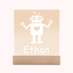 Robot Night Light for Children Engraved Name