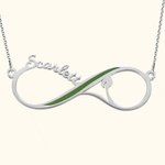 Green Line Vegetarian Symbol Infinity Name Necklace | Callie