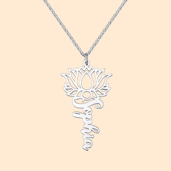 Lotus Faith Yoga Name Necklace