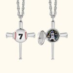 Customized Baseball Photo Necklace With Engraving