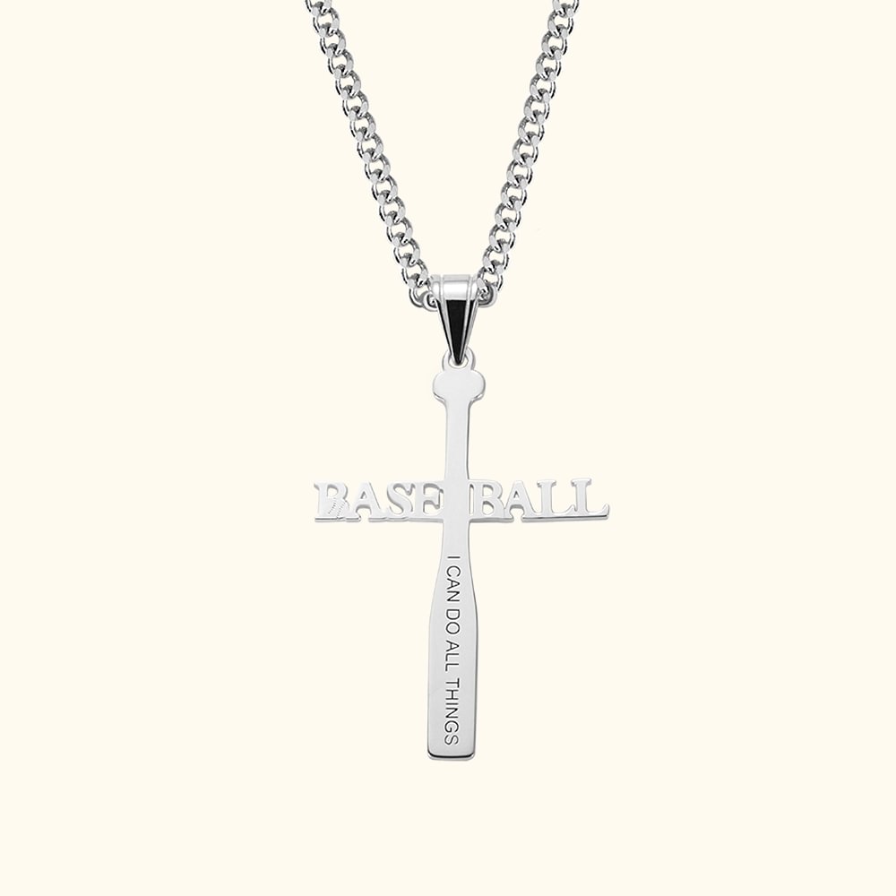 Personalized Baseball Cross Name Necklace CALLIE