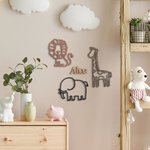 Personalized Safari Wooden Name Sign Nursery wall Decor
