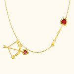 Bow Arrow Name Necklace with Birthstone