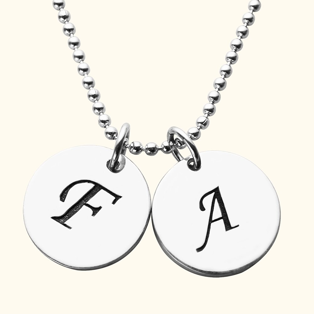 Collier de disques initiaux en argent sterling