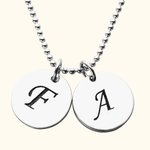 Collar Discos Iniciales Plata de Ley