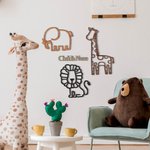 Personalized Safari Wooden Name Sign Nursery wall Decor
