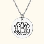 Collar Monograma Disco Grabado Plata de Ley| Callie