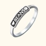 Personalized Engraved Heart Angel Wings Paw Print Sterling Silver Ring with Name Memorial Loss of Pet Gift for Pet Lovers