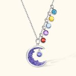 Custom Moon Crystal Mother Necklace with Kid's Birthstone