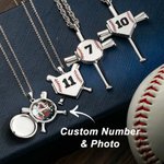 Customized Baseball Photo Necklace With Engraving