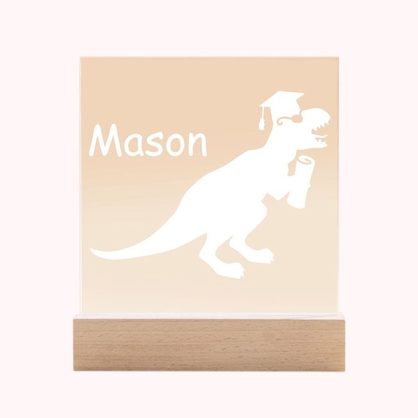 Dinosaurier-Nachtlicht gravierten Namen für Kinder 