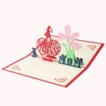 Carte de Vœux 3D avec Thème I LOVE MOM Assessoire Fête des Mère pour Maman
