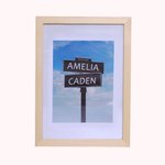50th Anniversary Gold Frame Street Sign Painting with Double Names & Date