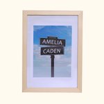 50th Anniversary Gold Frame Street Sign Painting with Double Names & Date