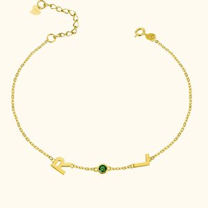 Geburtsstein Sideways Initial-Armband