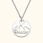 The Mountains Are Calling Name Necklace Mountain Climbing Hiking Necklace | Callie