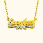 Collier à Personnaliser avec Nom Collier Double Plaque en Dentelle Cadeau d'Anniversaire pour Femme