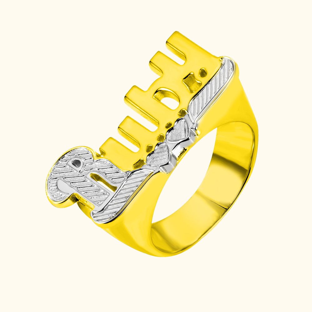 Bague avec deux petits cœurs d'amour