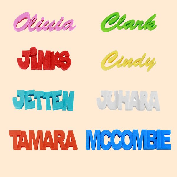 3D Druck Text Zeichen Kühlschrankmagnet Satz von 3