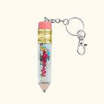 Personalised Laser Engrave Teacher Pencil Keychain with Sequin Snow Globe Back to School Appreciation Gift for Teacher