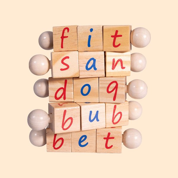 Il blocco di lettura e le carte originali Montessori