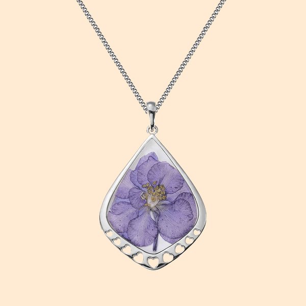 Birth Month Dried Flower Drop Necklace