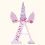 Personalized Fantasy Unicorn Style Wooden Letter with Name Bedroom Decor Gift for Kids