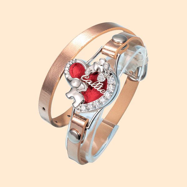 Pulsera Difusor de Aceites Esenciales Elefante Personalizada con 8 Recambios Lavables