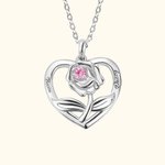Rose in Heart Necklace for Her