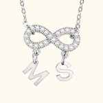 Sparkle Inifinity Necklace 2 Initials for Her