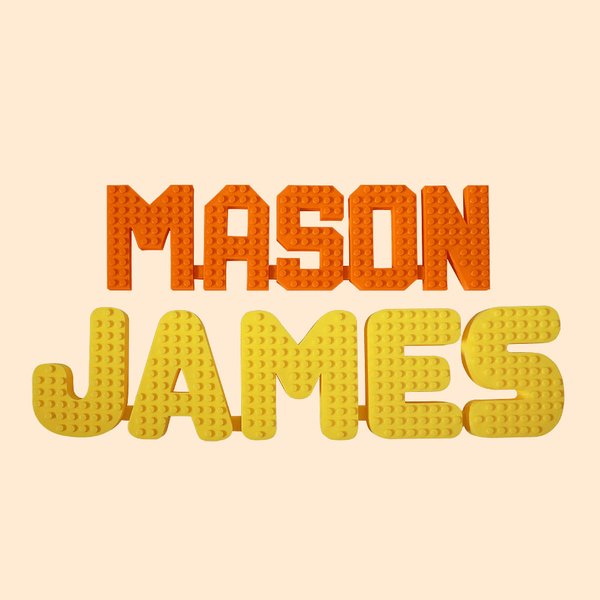 Segno puzzle con nome del bambino stampato in 3D