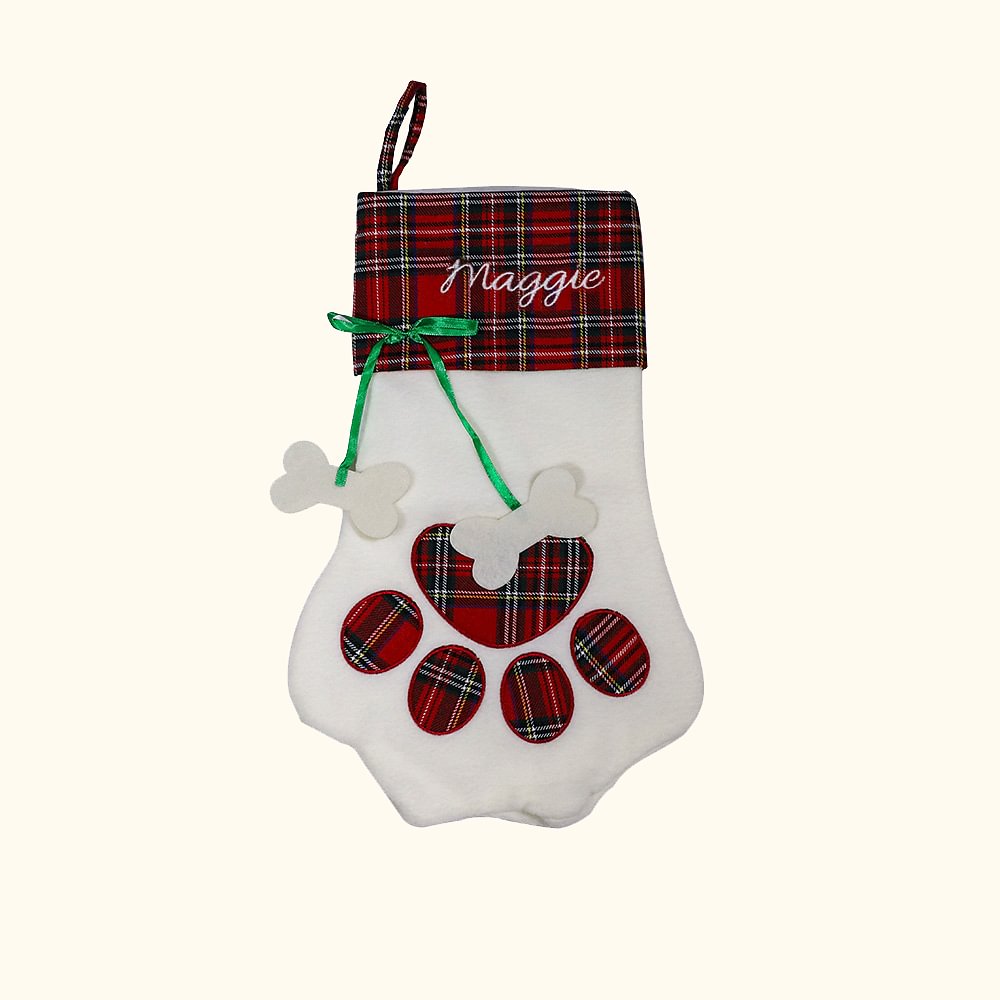 Chaussette de Noël personnalisée Os de chien