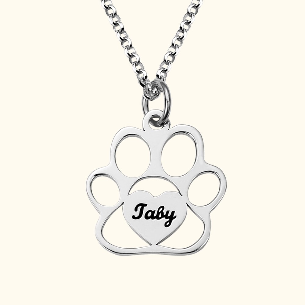 Pendentif Patte de Chien Personnalisé avec Prénom Cadeau pour Propriétaire d'Animal de Compagnie