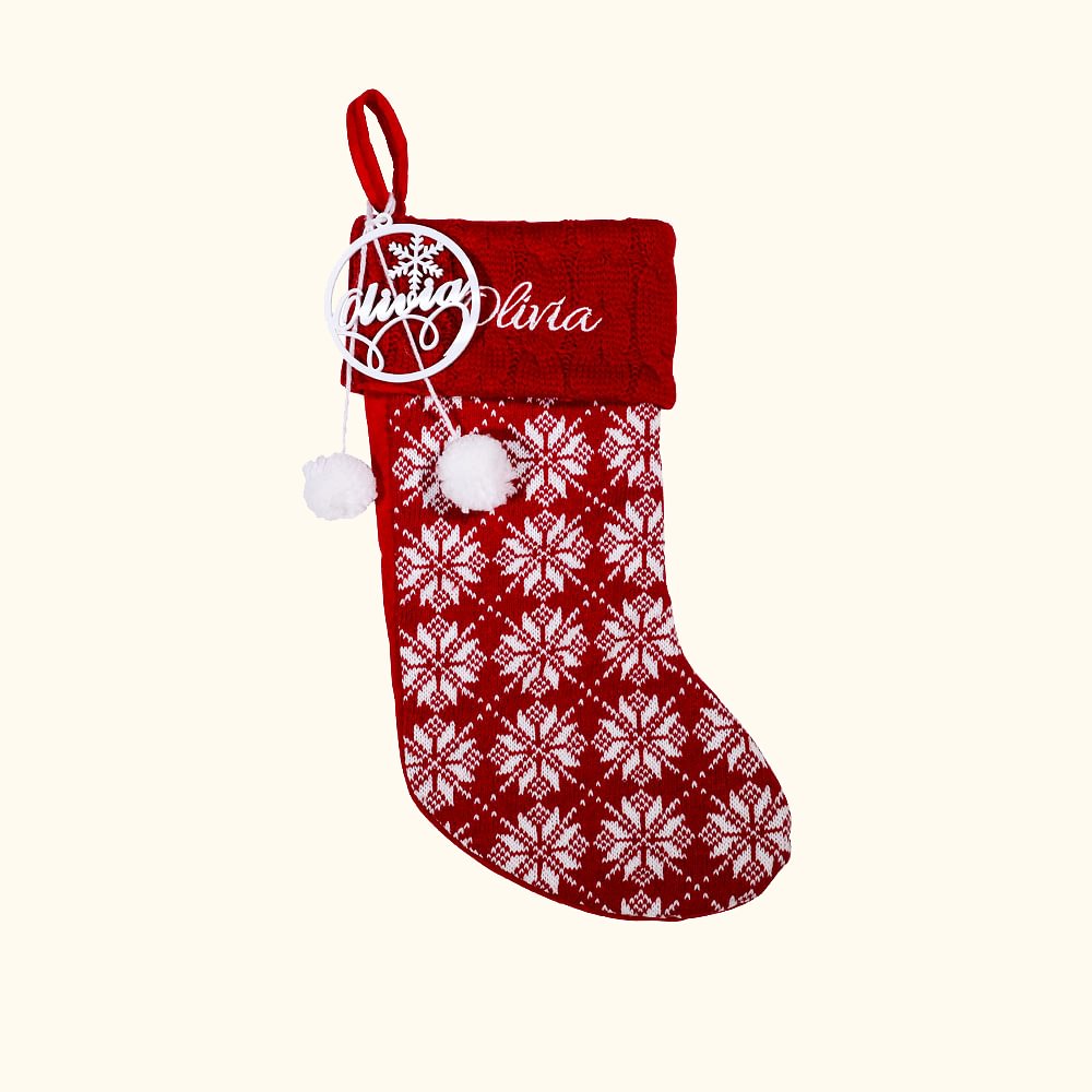 Bas de Noël flocon de neige personnalisé