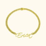 Custom Sparkling Diamond Name Necklace Gold Plated