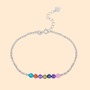 Sterling Silber benutzerdefinierte Frauen Familie Birthstone Armband