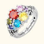 Garden Ring with Family Flower Shaped Birthstone