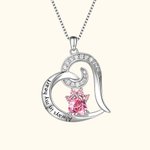 Always in My Heart Paw Print Birthstone Memorial Necklace