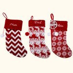 Medias de Navidad Personalizadas Medias de Punto Bordadas con Nombre Bolsa de Regalo Decoración del Hogar Regalo de Navidad para la Familia Niños