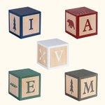 Woodland Nursery Decor Wooden Letter Blocks for Baby Set