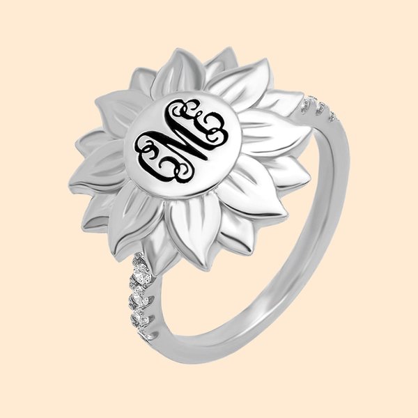 Monogram Sunflower Ring