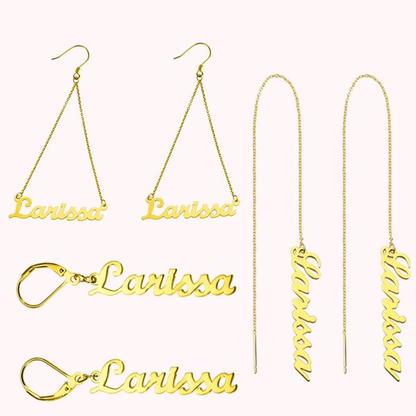 Hoop Name Plate Earrings