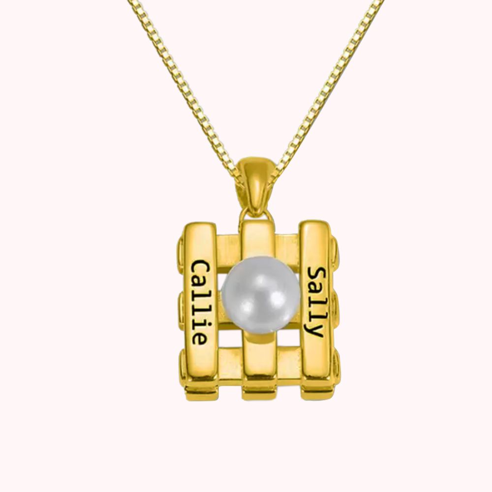 Collier Construction de Perles Maison avec Noms de Famille Personnalisé