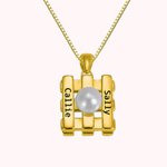 Collier Personnalisé avec Prénom Collier en Bâton avec Perle Cadeau d'Anniversaire Pour Elle