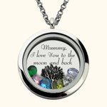 Engraved 1-7 Birthstones Family Tree Floating Living Locket for Mom and Grandma  | Callie