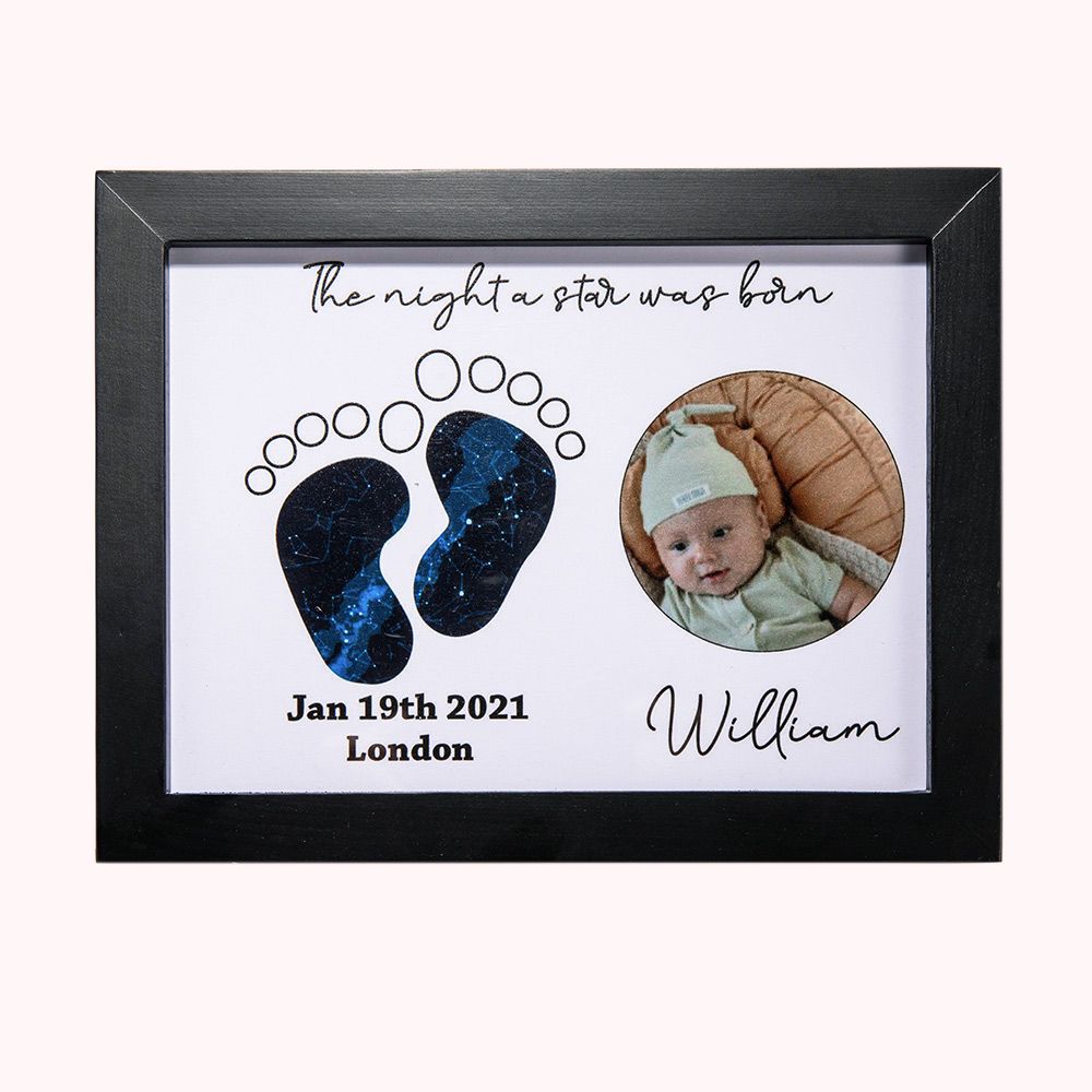 Cadre photo personnalisé avec empreinte de bébé