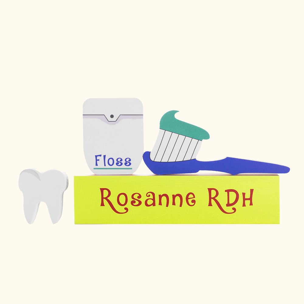 Ensemble de Blocs en Bois Cadeau Dentiste Personnalisé Cadeau de Remise des Diplômes RDH