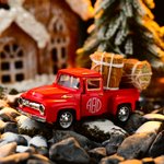 Personalized Vintage Pickup Truck with Christmas Tree Farmhouse Decor