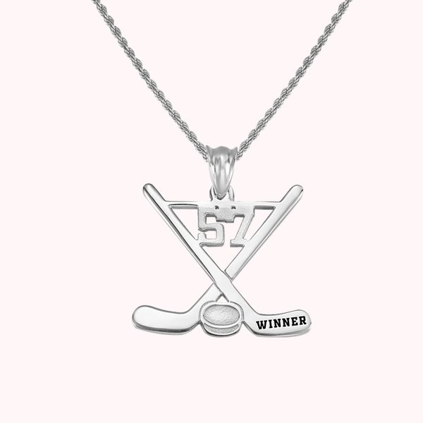 Ice Hockey Number Necklace
