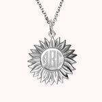 Sunflower Block Monogram Necklace
